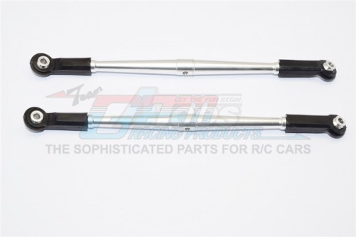 GPM Racing Axial Yeti Aluminium Rear Upper Chassis Link Parts With Plastic Ends - 1Pair Silver