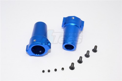 GPM Racing Axial Yeti Aluminium Straight Axle Adapter - 1Pair Set Blue