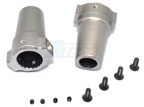 GPM Racing Axial Yeti Aluminium Straight Axle Adapter - 1Pair Set Gun Metal