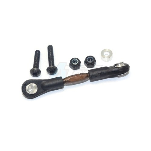 GPM Racing Axial Yeti Aluminium Adjustable Servo Tie Rod With Black Plastic Ends - 1Pc