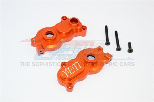 GPM Racing Axial Yeti Aluminium Center Transmission Case - 2Pcs Set Orange