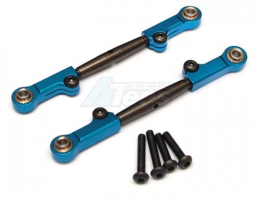 GPM Racing Axial Yeti Spring Steel Steering Anti-Thread Tie Rod With Aluminium Ends - 1Pair Set Blue