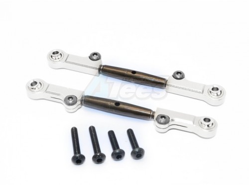 GPM Racing Axial Yeti Spring Steel Steering Anti-Thread Tie Rod With Aluminium Ends - 1Pair Set Silver
