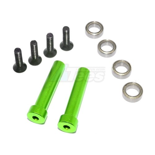 GPM Racing Axial Yeti Aluminium Steering Assembly Posts With Bearings - 2Pcs Set Green