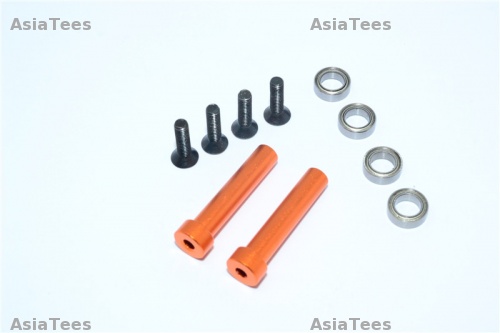 GPM Racing Axial Yeti Aluminium Steering Assembly Posts With Bearings - 2Pcs Set Orange