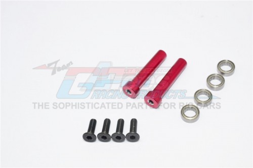 GPM Racing Axial Yeti Aluminium Steering Assembly Posts With Bearings - 2Pcs Set Red