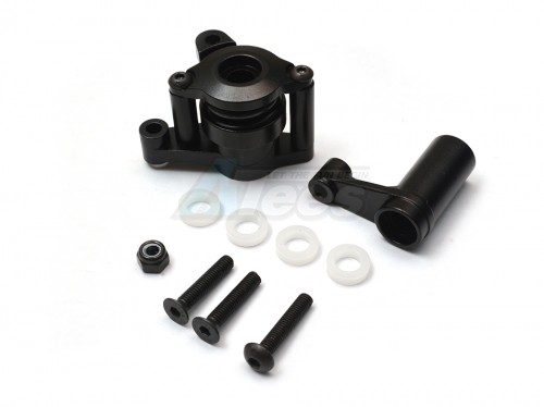 GPM Racing Axial Yeti Aluminium Steering Assembly - 6Pcs Set Black