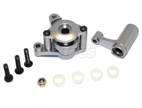 GPM Racing Axial Yeti Aluminium Steering Assembly - 6Pcs Set Gun Metal