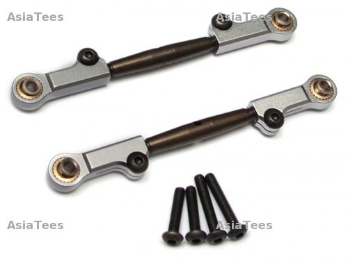GPM Racing Axial Yeti Spring Steel Upper Anti-Thread Tie Rod With Aluminium Ends - 1Pair Set Gun Metal