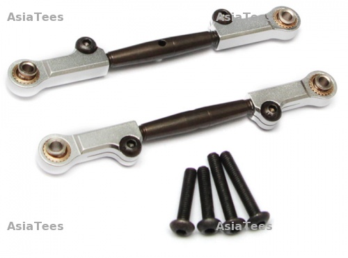 GPM Racing Axial Yeti Spring Steel Upper Anti-Thread Tie Rod With Aluminium Ends - 1Pair Set Silver