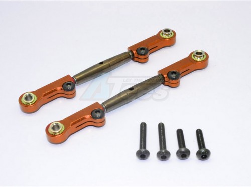 GPM Racing Axial Yeti Spring Steel Upper Anti-Thread Tie Rod With Aluminium Ends - 1Pair Set Orange