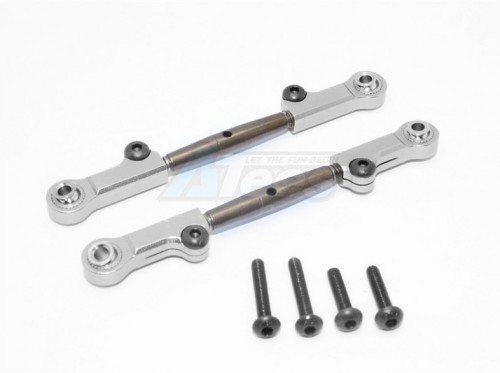 GPM Racing Axial Yeti Spring Steel Upper Anti-Thread Tie Rod With Aluminium Ends - 1Pair Set Silver
