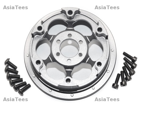 GPM Racing Axial Yeti Aluminium Front & Rear 2.2 Wheels (6 Poles) - 2Pairs Set Silver