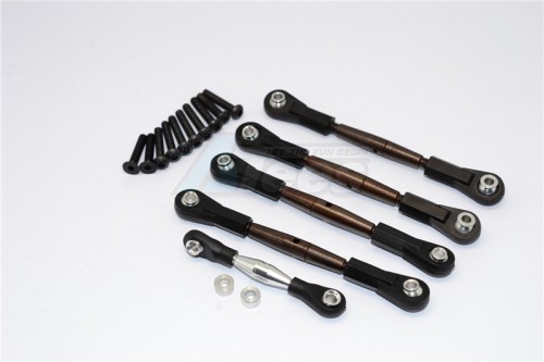GPM Racing Axial Yeti Spring Steel Completed Anti-Thread Tie Rod With Black Plastic Ends - 5Pcs Set
