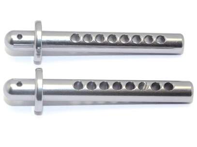 GPM Racing Axial Yeti Aluminium Front Body Post - 51mm Long 1Pr Gun Metal