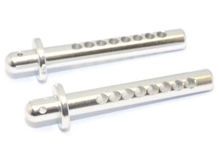 GPM Racing Axial Yeti Aluminium Front Body Post - 51mm Long 1Pr Silver
