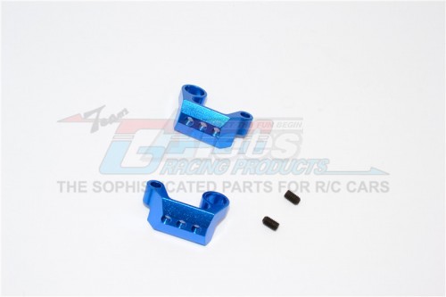GPM Racing Axial Yeti Aluminium Rear Cage Mount - 1 Pair Blue