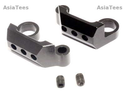 GPM Racing Axial Yeti Aluminium Rear Cage Mount - 1 Pair Gun Metal