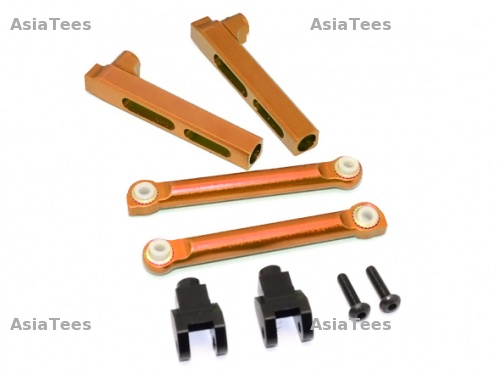 GPM Racing Axial Yeti Aluminium Rear Sway Bar Mount - 6Pcs Set Orange
