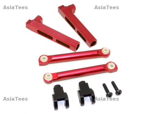 GPM Racing Axial Yeti Aluminium Rear Sway Bar Mount - 6Pcs Set Red