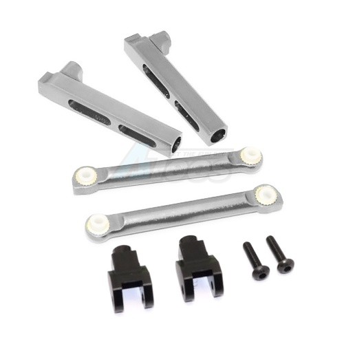 GPM Racing Axial Yeti Aluminium Rear Sway Bar Mount - 6Pcs Set Silver