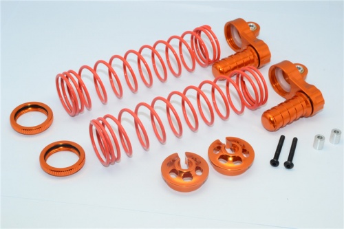 GPM Racing Axial Yeti XL Aluminium Front/Rear Adjustable L-Shape Damper Components - 1Set Orange