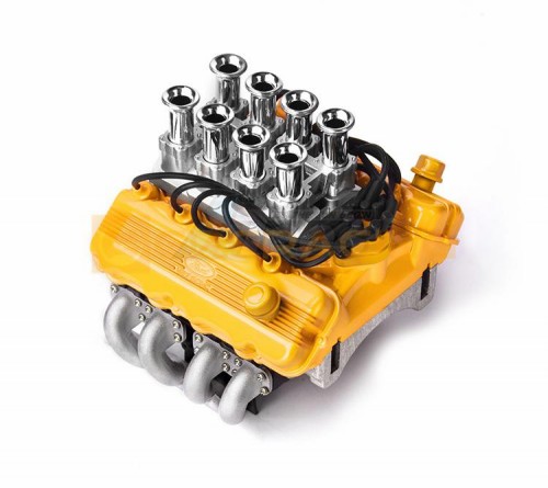 GRC Miscellaneous All 1/10 FST V8 Engine Hood & Stack- type Direct Injection Air Intake Yellow