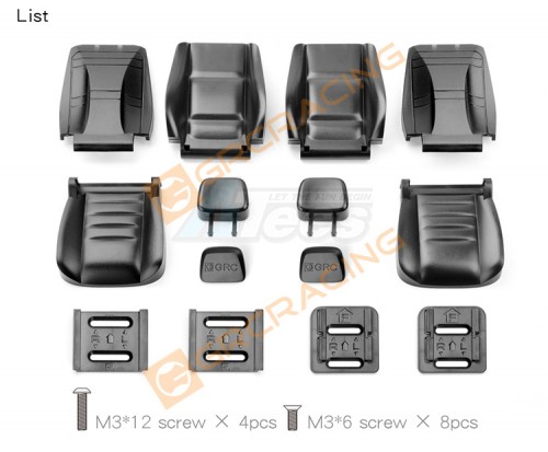 GRC Miscellaneous All Simulation Cab Multi-directional Adjustable Seat for 1/10 RC Crawler Black