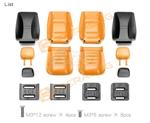 GRC Miscellaneous All Simulation Cab Multi-directional Adjustable Seat for 1/10 RC Crawler Yellow