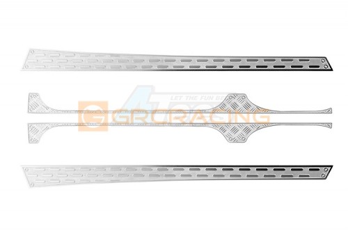 GRC Axial SCX10 III Stainless Steel Side Step Decorative Protection Plate for SCX10 III Wrangler Silver