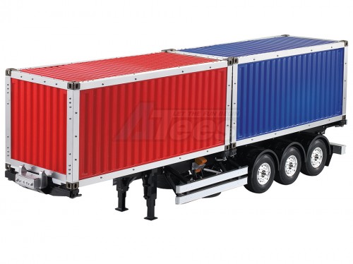 Hercules Hobby Miscellaneous All 1/14 Scale 3 Axle Tamiya Tractor Truck Double 20 Foot Container Semi-Trailer