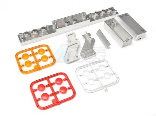 Hercules Hobby Miscellaneous All 1/14 Aluminum Container Tailight Bumper (Round Light) ( 8 pcs)