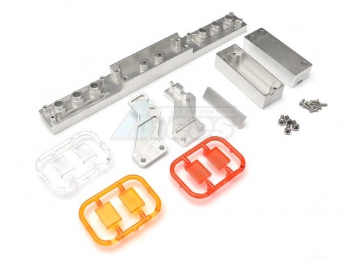 Hercules Hobby Miscellaneous All 1/14 Aluminum Container Tailight Bumper (Square Light) ( 8 pcs)