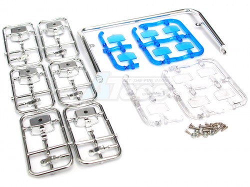 Hercules Hobby Miscellaneous All Roof Top Lights Bar - 6 Square Lights With Plastic Stands 130mm Length & 75mm Width For Man TGX