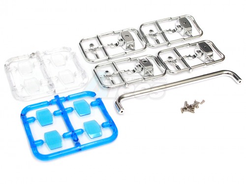 Hercules Hobby Miscellaneous All Search Light - 4 Square Lights With Plastic Bracket 18.5mm Width & 113mm Depth For Scania Man TGX Mercedez