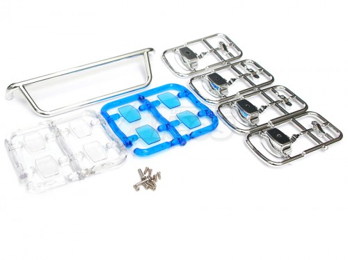 Hercules Hobby Miscellaneous All Front Light - 4 Square Lights With Plastic Bracket 113mm Width & 30mm Height & 16mm Depth For Scania