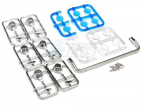 Hercules Hobby Miscellaneous All Roof Light Bar - 6 Round Lights Wtih Plastic Stands 123mm Length & 30mm Width For Volvo