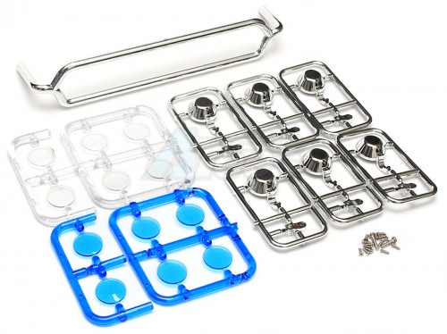 Hercules Hobby Miscellaneous All Roof Light Bar - 6 Round Lights With Plastic Bracket 154mm Width & 28mm Height & 28mm Depth For Scania & Mercedez