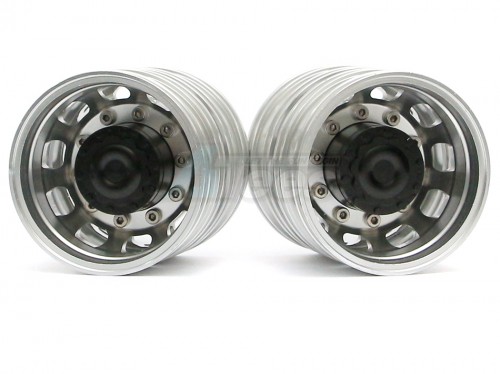 Hercules Hobby Miscellaneous All 1/14 Tractor Trucks Rear Dually Wheels Double Attached Wheels (2 pcs) Version B Black