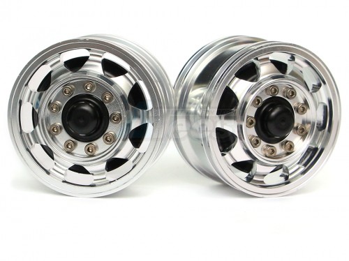 Hercules Hobby Miscellaneous All 1/14 Tractor Trucks Rear Wheels Single Wheels (2 pcs) Version B Black