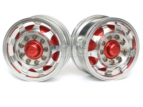 Hercules Hobby Miscellaneous All 1/14 Tractor Trucks Rear Wheels Single Wheels (2 pcs) Version B Red