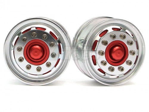 Hercules Hobby Miscellaneous All 1/14 Tractor Trucks Rear Wheels Single Wheels (2 pcs) Version C Red