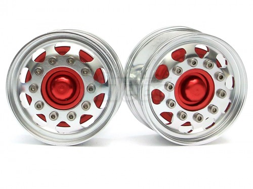 Hercules Hobby Miscellaneous All 1/14 Tractor Trucks Rear Wheels Single Wheels (2 pcs) Version D Red