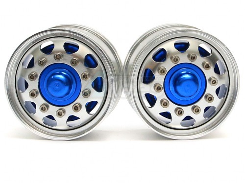 Hercules Hobby Miscellaneous All 1/14 Tractor Trucks Front Wide Wheels (2 pcs) Version B Blue