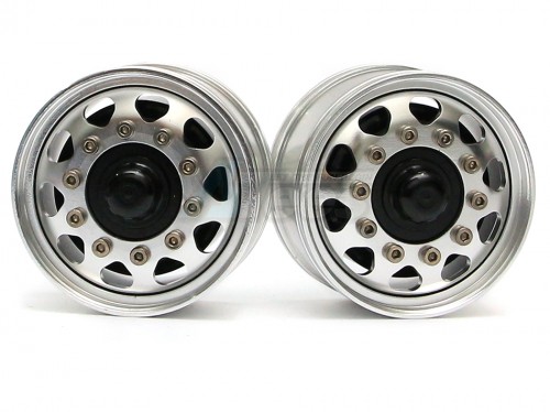 Hercules Hobby Miscellaneous All 1/14 Tractor Trucks Front Wide Wheels (2 pcs) Version B Black