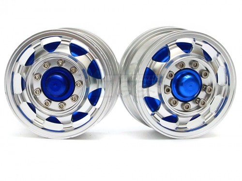 Hercules Hobby Miscellaneous All 1/14 Tractor Trucks Front Wide Wheels (2 pcs) Version C Blue