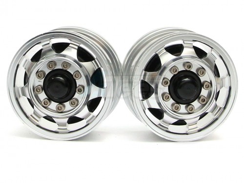 Hercules Hobby Miscellaneous All 1/14 Tractor Trucks Front Wide Wheels (2 pcs) Version C Black