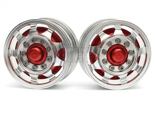 Hercules Hobby Miscellaneous All 1/14 Tractor Trucks Front Wide Wheels (2 pcs) Version C Red