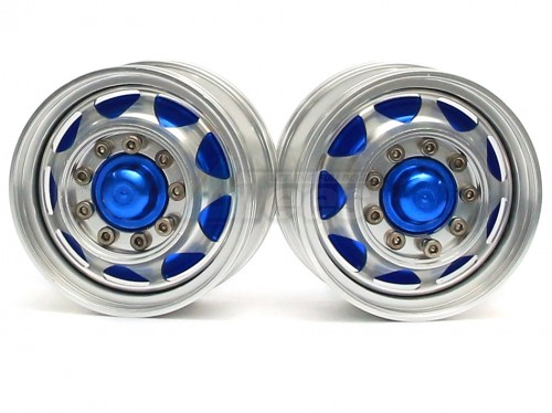 Hercules Hobby Miscellaneous All 1/14 Tractor Trucks Front Wide Wheels (2 pcs) Version D Blue