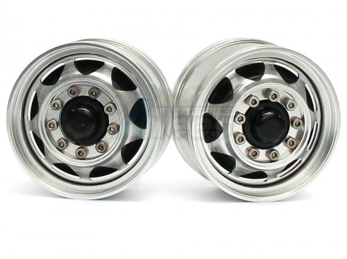 Hercules Hobby Miscellaneous All 1/14 Tractor Trucks Front Wide Wheels (2 pcs) Version D Black